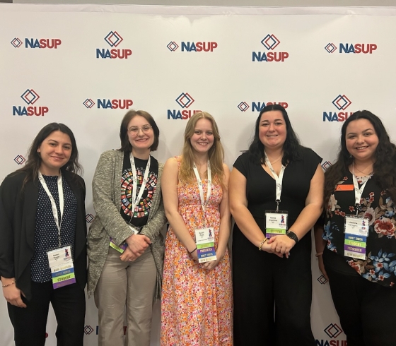 Group of female students at academic conference